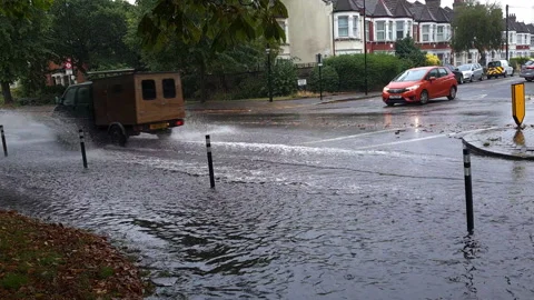 Flooded road. Stock Footage 207543244