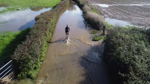 Flooded road Stock Footage 288611662