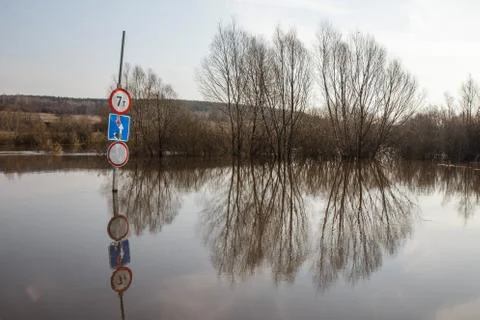 Flooded road Foto stock