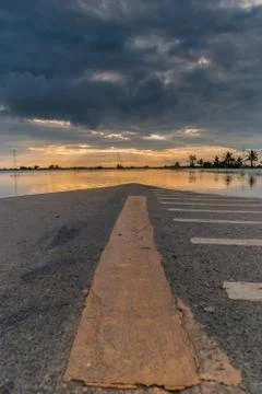 Flooded road Stock Photos