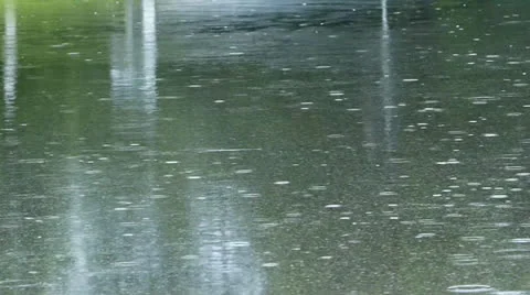 Flooded road in rain Stock Footage 24705618