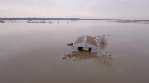 Flooded Shed Stock Footage 105424466