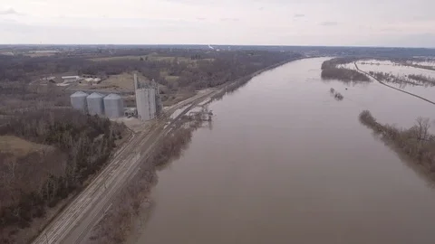 Flooded silos Stock Footage 105424533
