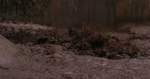 Flooded Storm Canal Stock Footage 79429375