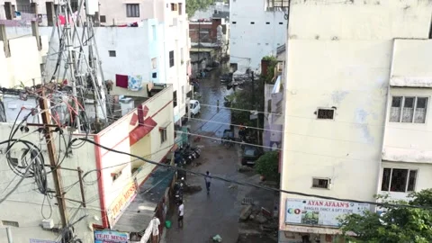 Flooded-street-after-rainfall Stock Footage 141169991
