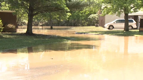 Flooded subdivision Stock Footage 33755763