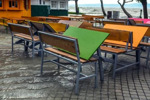 Flooded terrain in Balaton Stock Photos