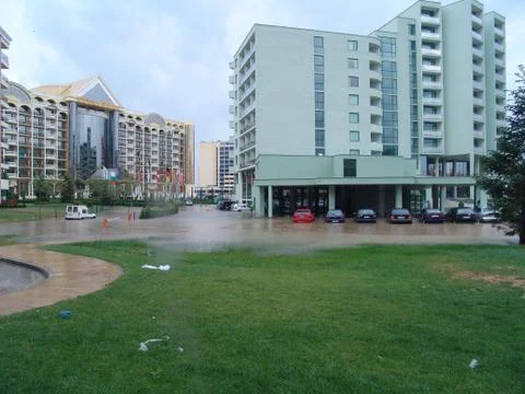 Flooded town Stock Photos