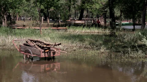 Flooded trailer Stock Footage 23128003