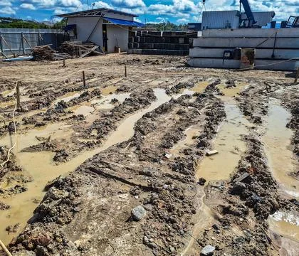 Flooded trench Stock Photos