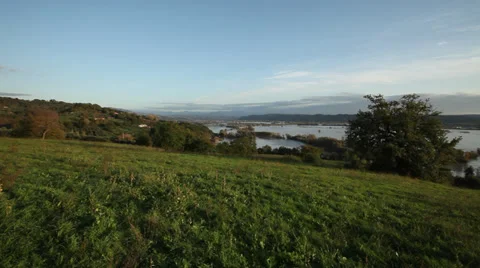 Flooded valley, central Italy Stock Footage 34410795