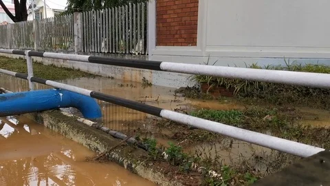 Flooded Waterway Stock Footage 107655210