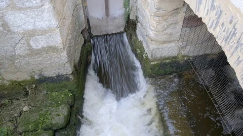 Floodgate in an irrigation canal Stock Footage 119405059