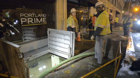 Flooding in Building Basement Stock Footage 32270247