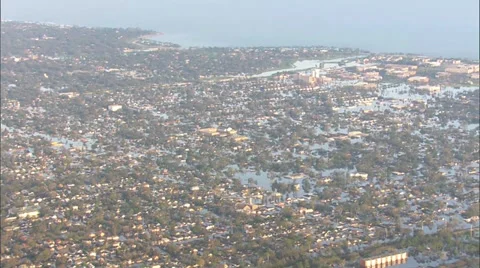 Flooding Buildings Homes Freeway Stock Footage 37274652