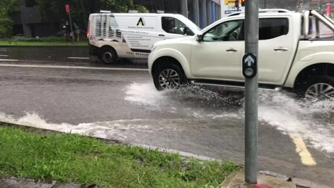 Flooding in Chatswood Stock Footage 171509832