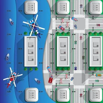 Flooding in the city. Stock Illustration