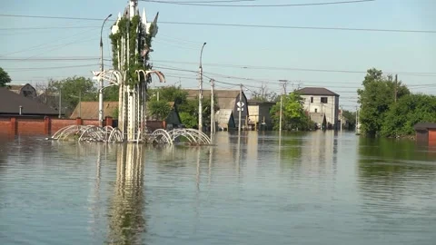 Flooding In The City Of Kherson Stock Footage 243599084