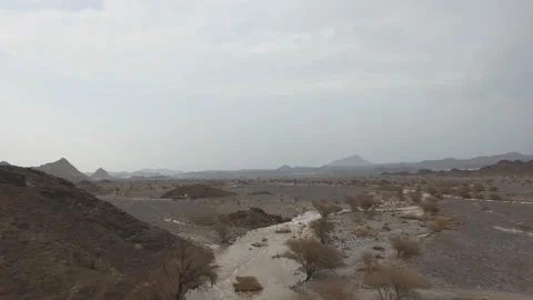 Flooding in a deserted mountainous area, mud flows of water. Saudi Arabia 스톡 동영상 106680044