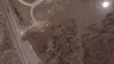 Flooding Flyover Stock Footage 105420969