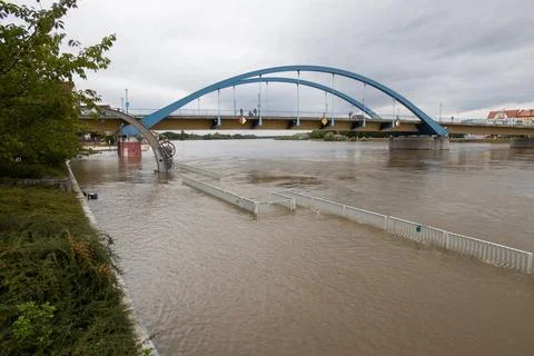 Flooding in Frankfurt (Oder) Stock Photos
