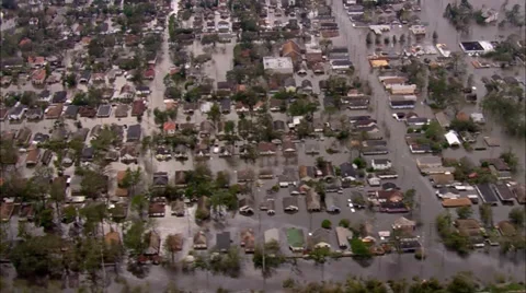 Flooding Helicopter Homes Stock Footage 37273588