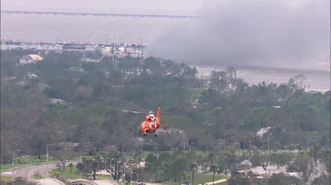 Flooding Helicopter Homes Stock Footage 37273596