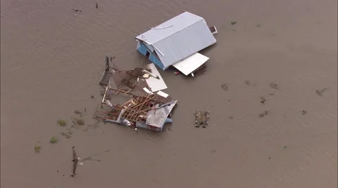 Flooding Homes Destroyed Stock Footage 37273379