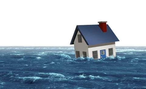 Flooding House Stock Illustration