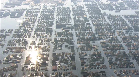 Flooding Hurricane Katrina Louisiana Stock Footage