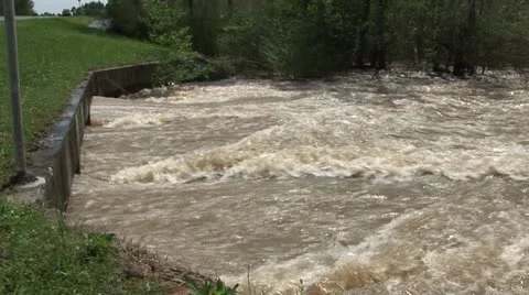 Flooding from Rain Runoff Stock Footage 12661226