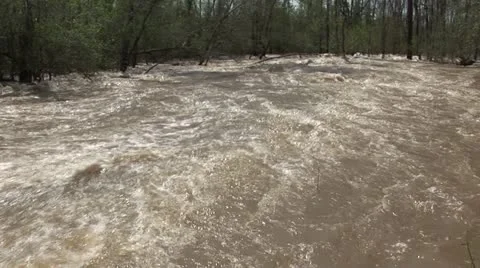 Flooding from Record Rain Stock Footage 12661233