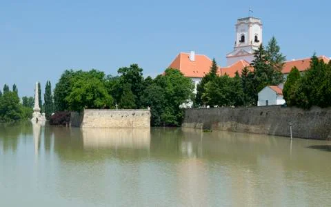 Flooding river at bishop castle Stock Photos