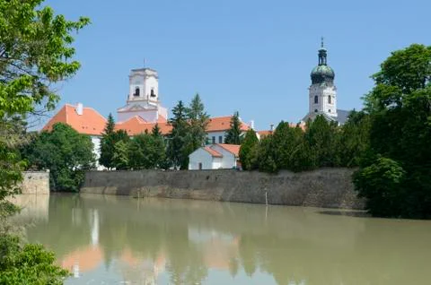 Flooding river at bishop castle Stock Photos