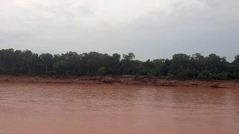 Flooding in the river due to heavy rainfall Stock Footage 315968358