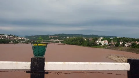 Flooding in the river due to heavy rainfall Stock-Footage 315971190