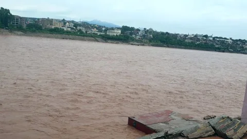 Flooding in the river due to heavy rainfall Stock-Footage 315971486