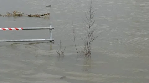 Flooding on the river Stock Footage 11134262