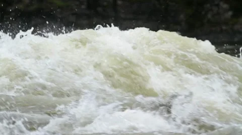 Flooding river slow motion Stock Footage