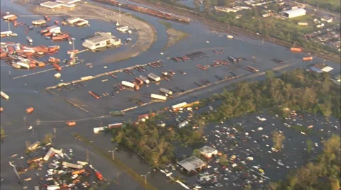 Flooding River Train Containers Stock Footage 37274794
