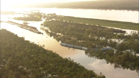 Flooding River Train Stock Footage 37274682