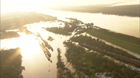 Flooding River Train Stock Footage 37274684