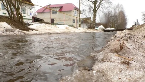 Flooding in the spring Stock Footage 126282459