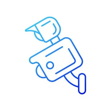 Floodlight camera gradient linear vector icon Stock Illustration