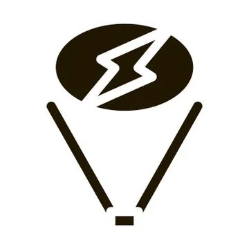 Floodlight Give Signal Icon Vector Glyph Illustration Stock Illustration