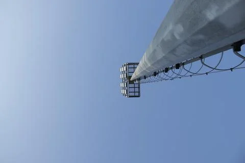 Floodlight Tower Abstract Upward View with Copy Space Foto stock