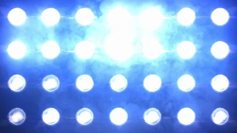 Floodlights Flashing Blue Looped Close up Stock Footage 100683057