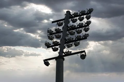 Floodlights in a stadium Stock Photos