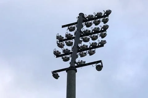 Floodlights in a stadium Stock Photos