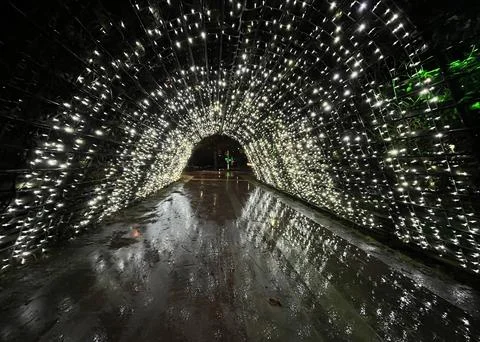 Floodlit passage Stock Photos